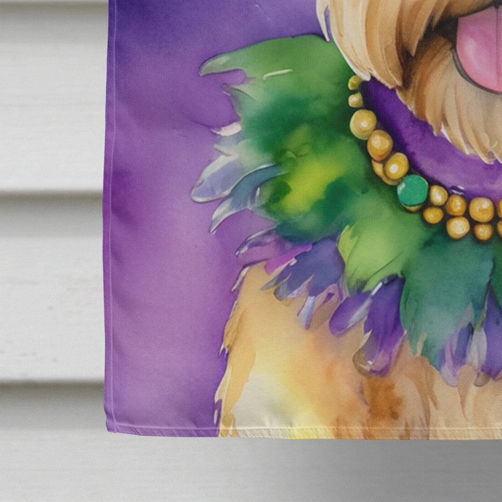 Wheaten Terrier King of Mardi Gras House Flag 28x40 Porch Sleeve Pole Decorative Outside Yard Banner Artwork Wall Hanging, Polyester