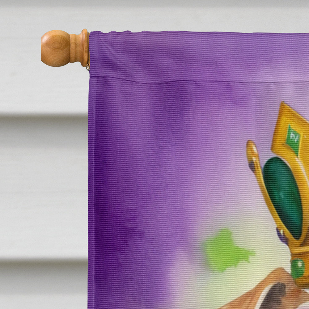 Wheaten Terrier King of Mardi Gras House Flag 28x40 Porch Sleeve Pole Decorative Outside Yard Banner Artwork Wall Hanging, Polyester