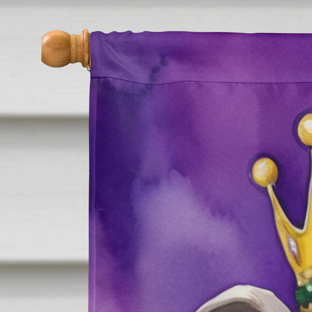 Whippet King of Mardi Gras House Flag 28x40 Porch Sleeve Pole Decorative Outside Yard Banner Artwork Wall Hanging, Polyester