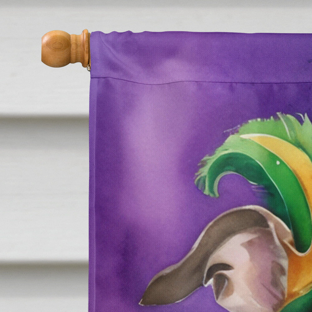 Whippet King of Mardi Gras House Flag 28x40 Porch Sleeve Pole Decorative Outside Yard Banner Artwork Wall Hanging, Polyester