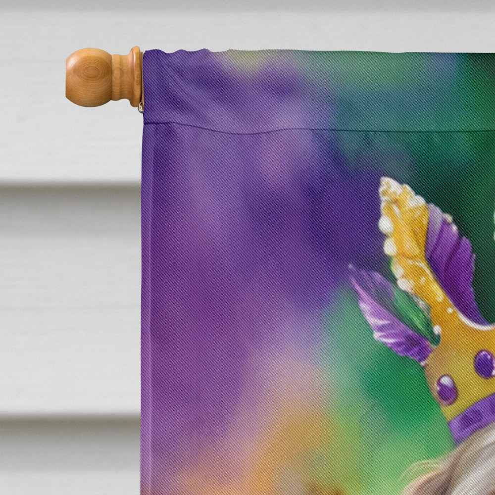 Wirehaired Pointing Griffon King of Mardi Gras House Flag 28x40 Porch Sleeve Pole Decorative Outside Yard Banner Artwork Wall Hanging, Polyester
