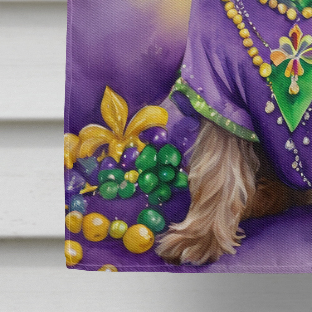 Wirehaired Pointing Griffon King of Mardi Gras House Flag 28x40 Porch Sleeve Pole Decorative Outside Yard Banner Artwork Wall Hanging, Polyester