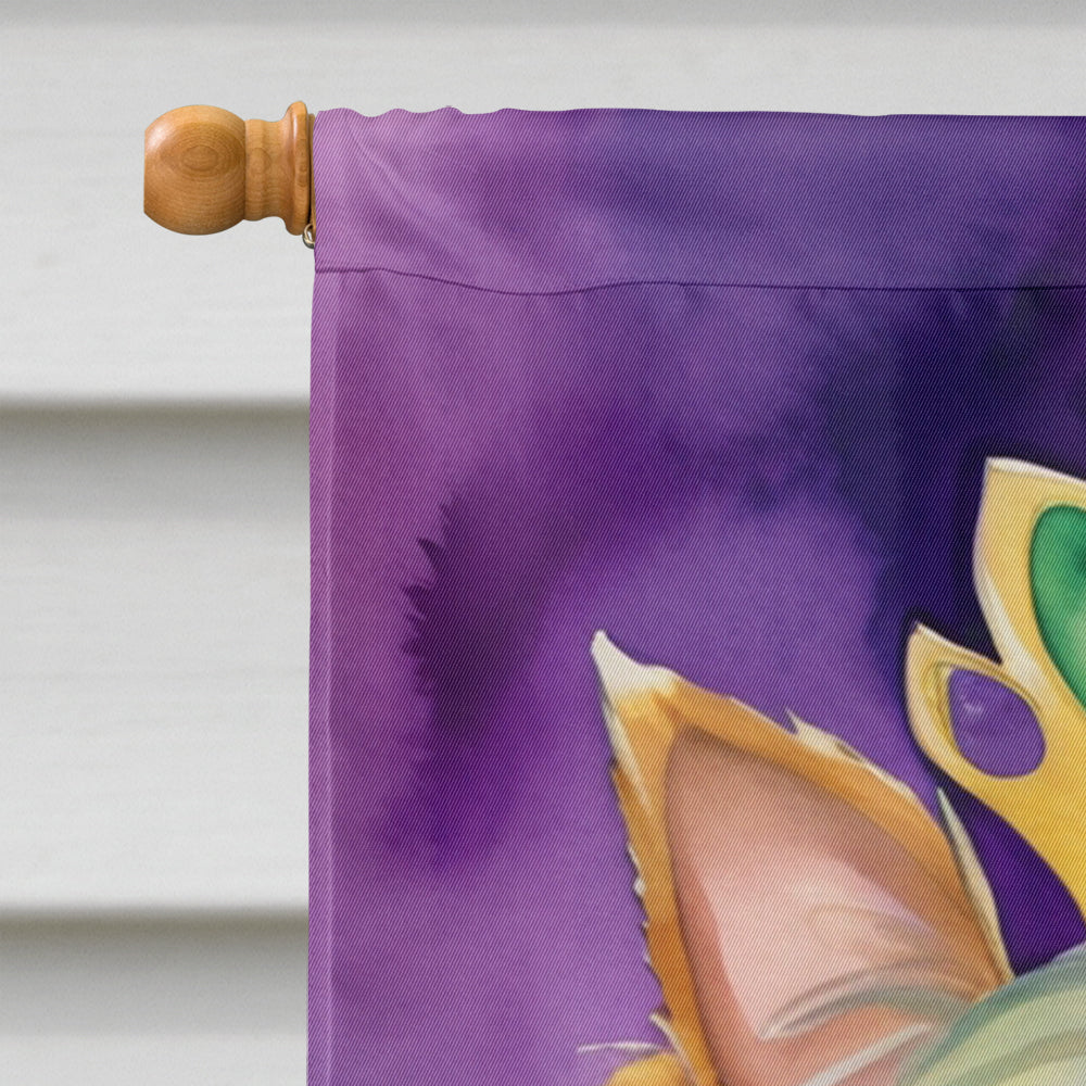 Yorkshire Terrier King of Mardi Gras House Flag 28x40 Porch Sleeve Pole Decorative Outside Yard Banner Artwork Wall Hanging, Polyester