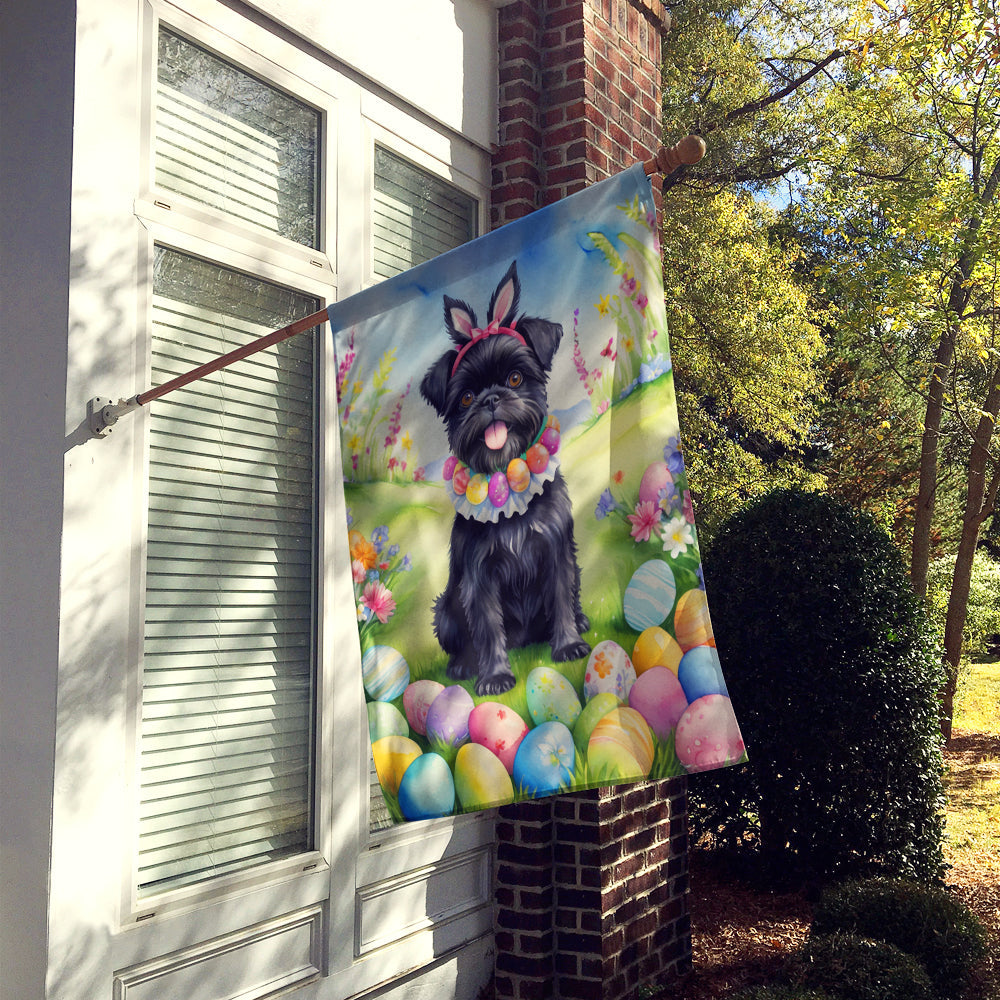 Affenpinscher Easter Egg Hunt House Flag 28x40 Porch Sleeve Pole Decorative Outside Yard Banner Artwork Wall Hanging, Polyester