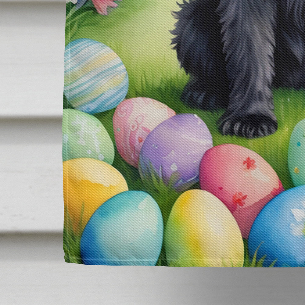 Affenpinscher Easter Egg Hunt House Flag 28x40 Porch Sleeve Pole Decorative Outside Yard Banner Artwork Wall Hanging, Polyester