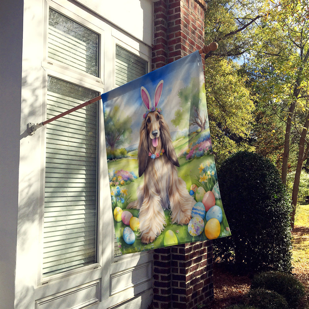 Afghan Hound Easter Egg Hunt House Flag 28x40 Porch Sleeve Pole Decorative Outside Yard Banner Artwork Wall Hanging, Polyester