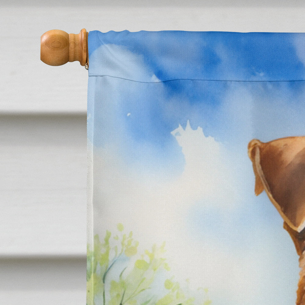 Airedale Terrier Easter Egg Hunt House Flag 28x40 Porch Sleeve Pole Decorative Outside Yard Banner Artwork Wall Hanging, Polyester