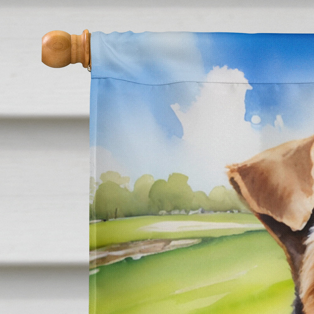 Airedale Terrier Easter Egg Hunt House Flag 28x40 Porch Sleeve Pole Decorative Outside Yard Banner Artwork Wall Hanging, Polyester