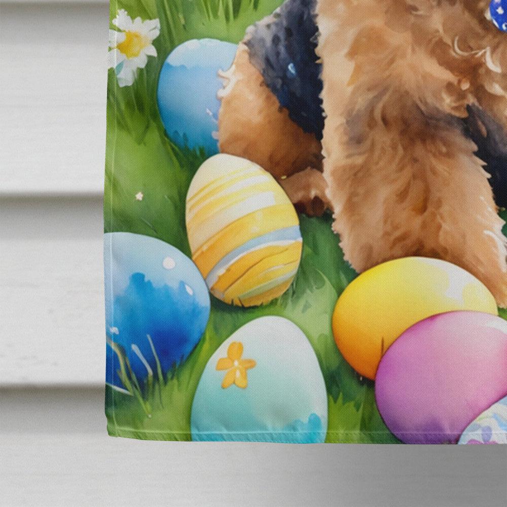 Airedale Terrier Easter Egg Hunt House Flag 28x40 Porch Sleeve Pole Decorative Outside Yard Banner Artwork Wall Hanging, Polyester