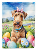 Airedale Terrier Easter Egg Hunt House Flag 28x40 Porch Sleeve Pole Decorative Outside Yard Banner Artwork Wall Hanging, Polyester