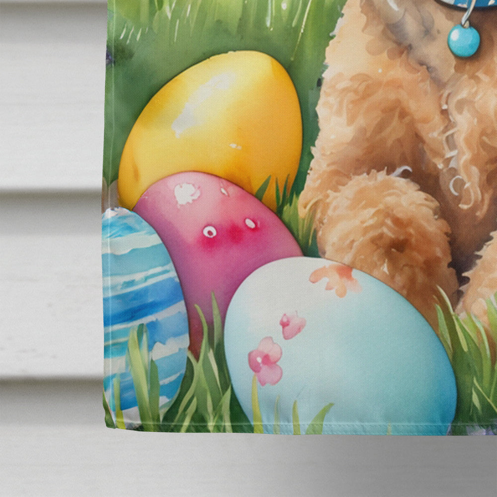 Airedale Terrier Easter Egg Hunt House Flag 28x40 Porch Sleeve Pole Decorative Outside Yard Banner Artwork Wall Hanging, Polyester