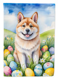 Akita Easter Egg Hunt House Flag 28x40 Porch Sleeve Pole Decorative Outside Yard Banner Artwork Wall Hanging, Polyester