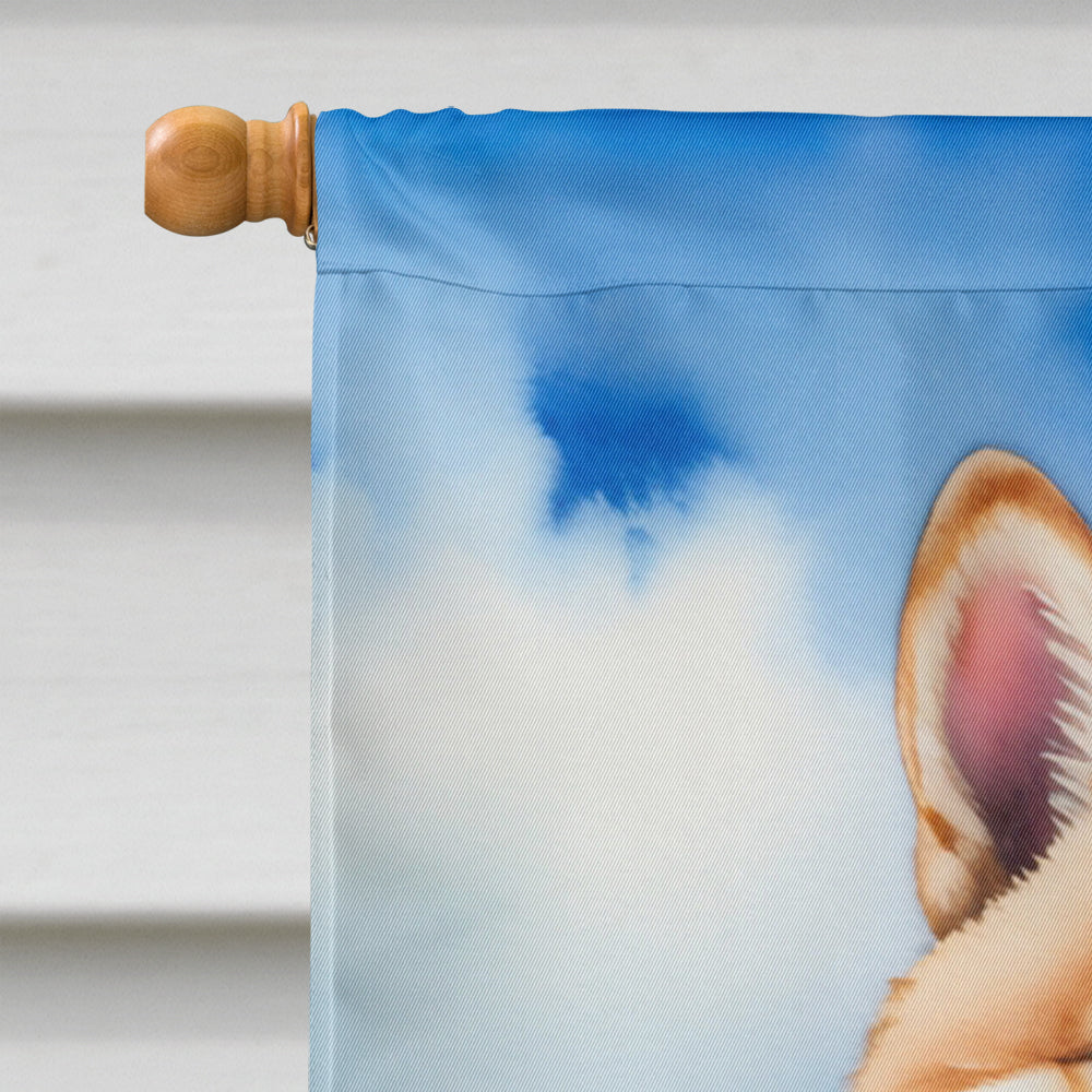 Akita Easter Egg Hunt House Flag 28x40 Porch Sleeve Pole Decorative Outside Yard Banner Artwork Wall Hanging, Polyester