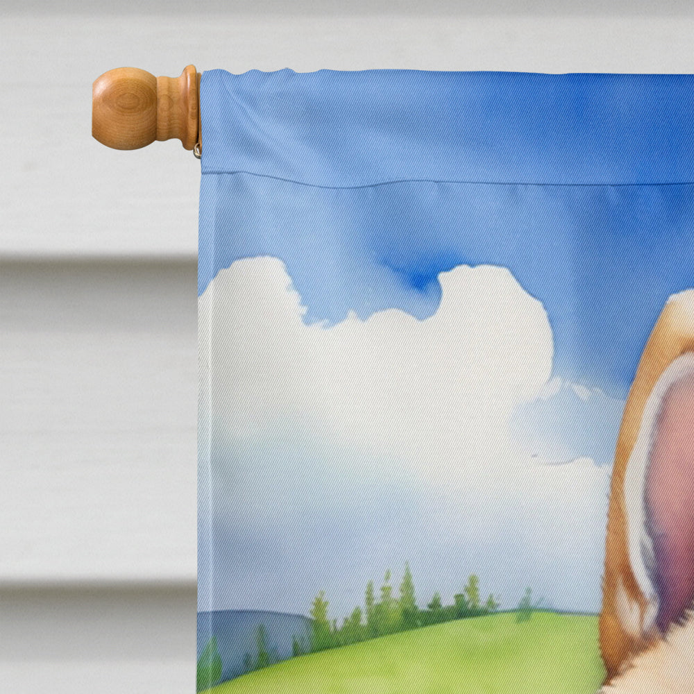 Akita Easter Egg Hunt House Flag 28x40 Porch Sleeve Pole Decorative Outside Yard Banner Artwork Wall Hanging, Polyester