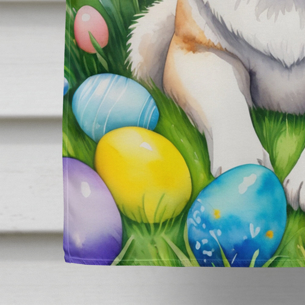 Akita Easter Egg Hunt House Flag 28x40 Porch Sleeve Pole Decorative Outside Yard Banner Artwork Wall Hanging, Polyester