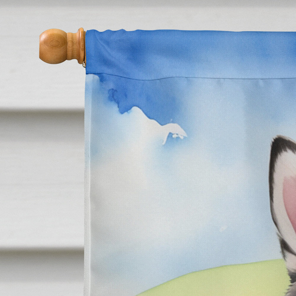 Alaskan Klee Kai Easter Egg Hunt House Flag 28x40 Porch Sleeve Pole Decorative Outside Yard Banner Artwork Wall Hanging, Polyester