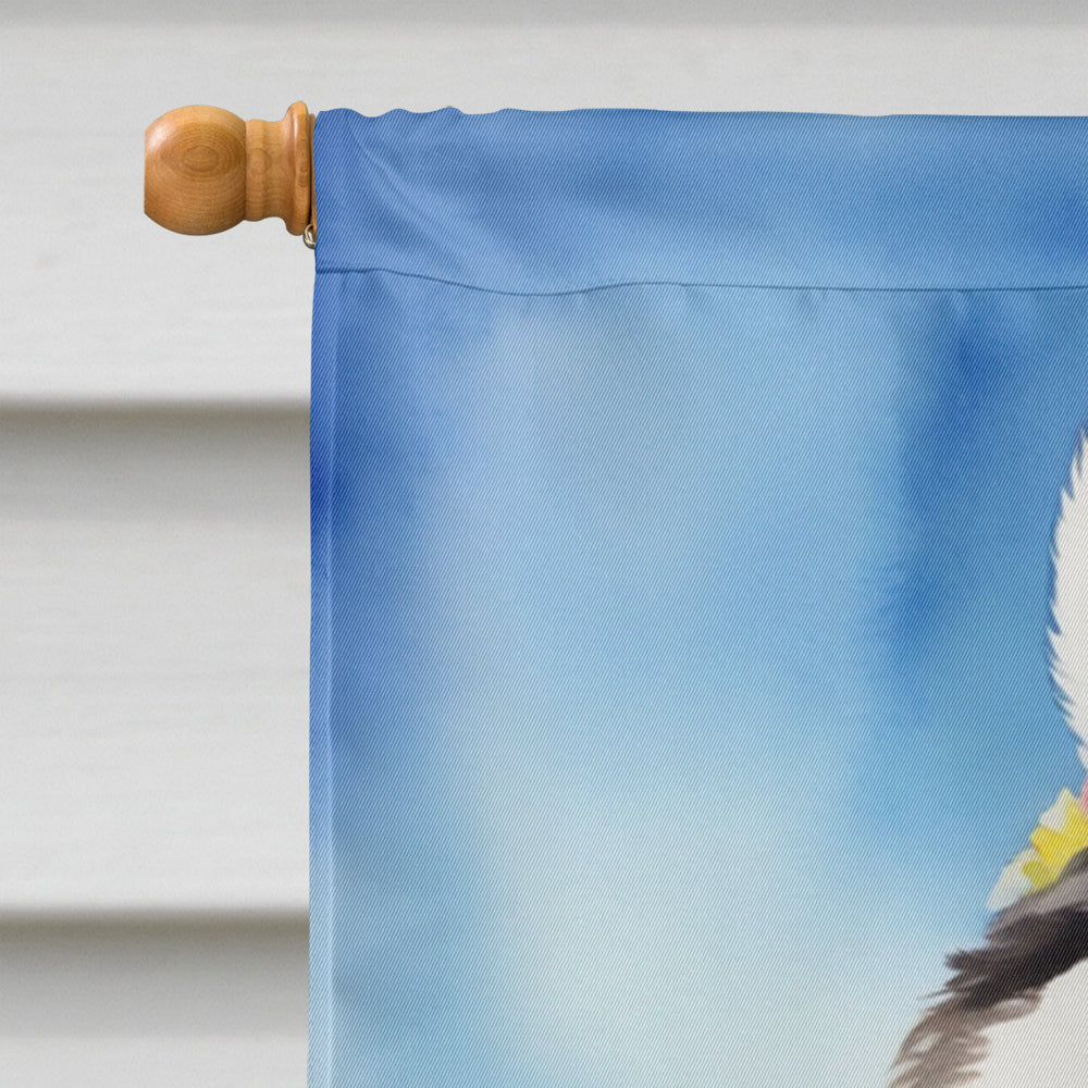 Alaskan Malamute Easter Egg Hunt House Flag 28x40 Porch Sleeve Pole Decorative Outside Yard Banner Artwork Wall Hanging, Polyester