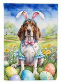 American English Coonhound Easter Egg Hunt House Flag 28x40 Porch Sleeve Pole Decorative Outside Yard Banner Artwork Wall Hanging, Polyester