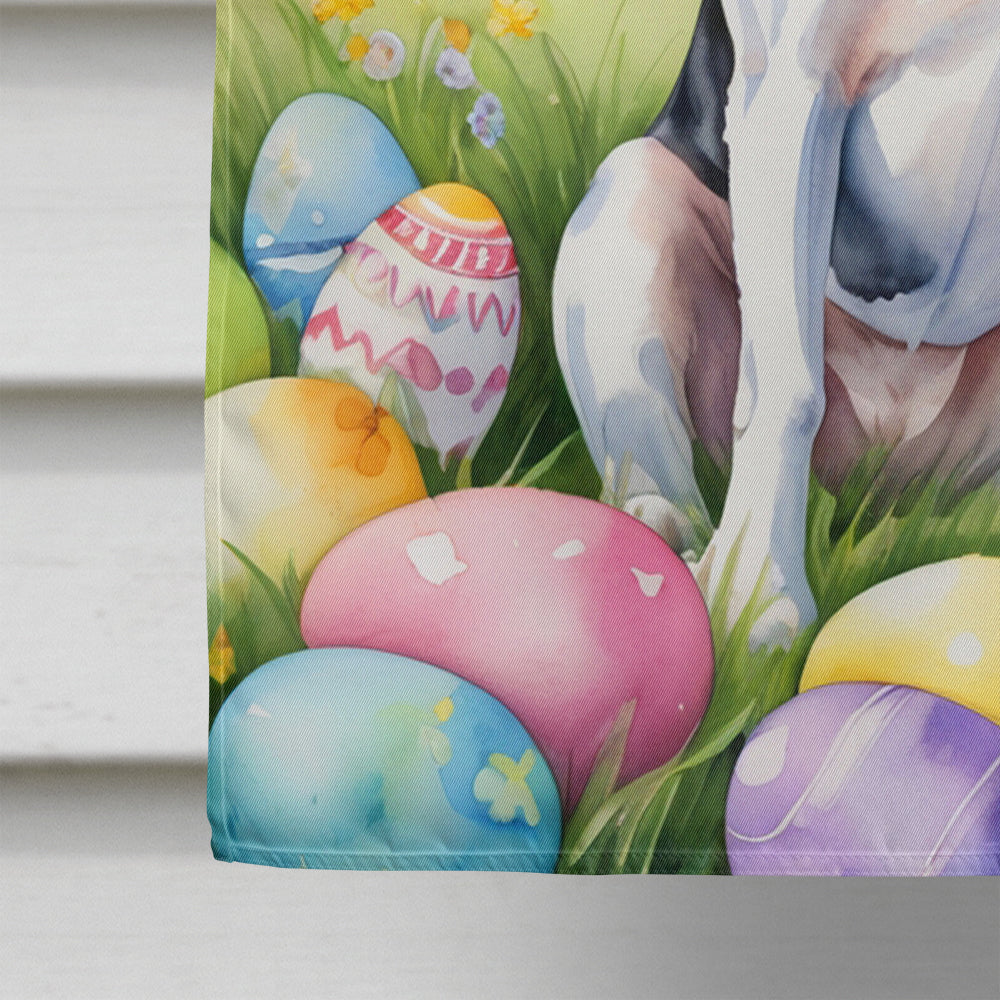 American English Coonhound Easter Egg Hunt House Flag 28x40 Porch Sleeve Pole Decorative Outside Yard Banner Artwork Wall Hanging, Polyester