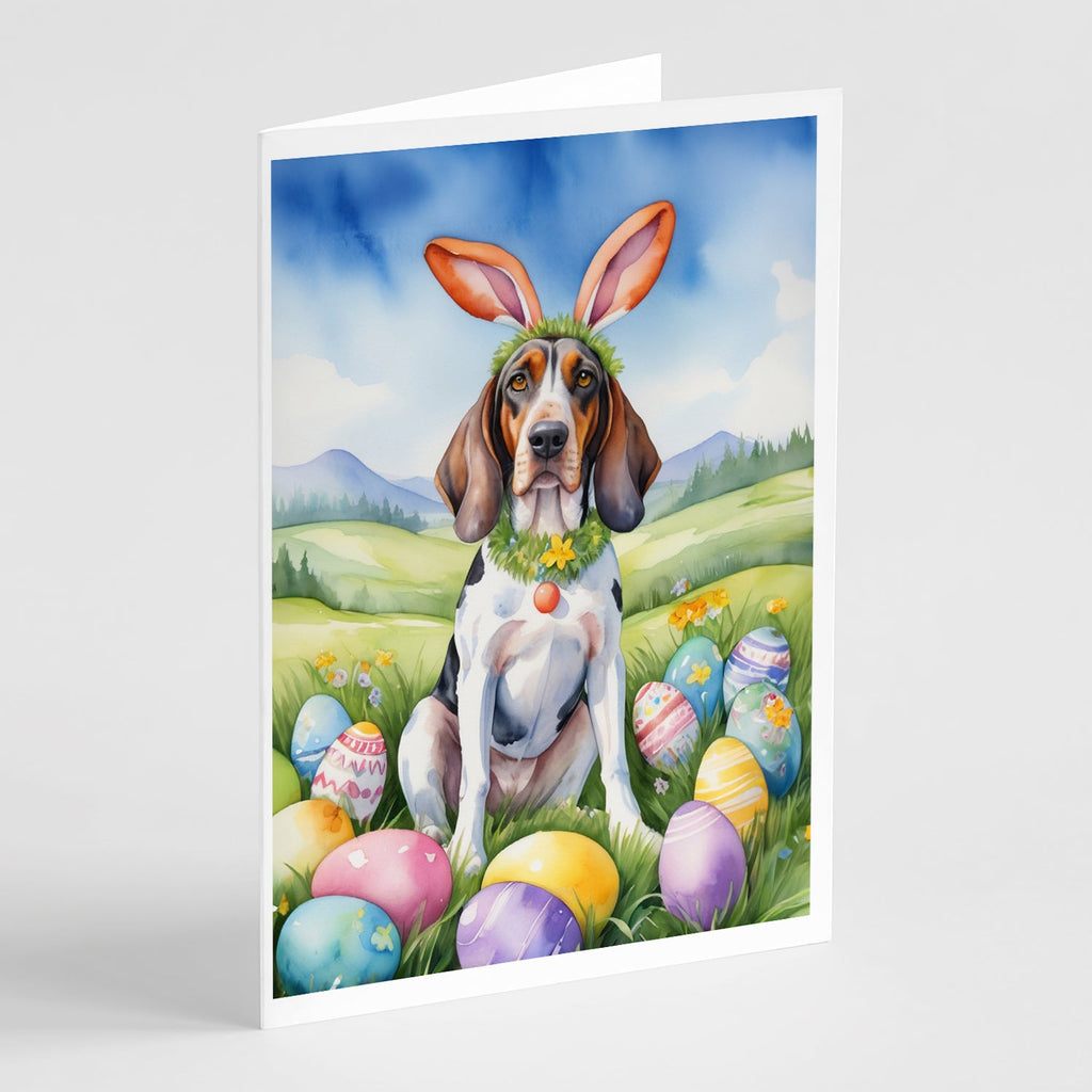 American English Coonhound Easter Egg Hunt Greeting Cards Pack of 8 Blank Cards with Envelopes Whimsical A7 Size 5x7