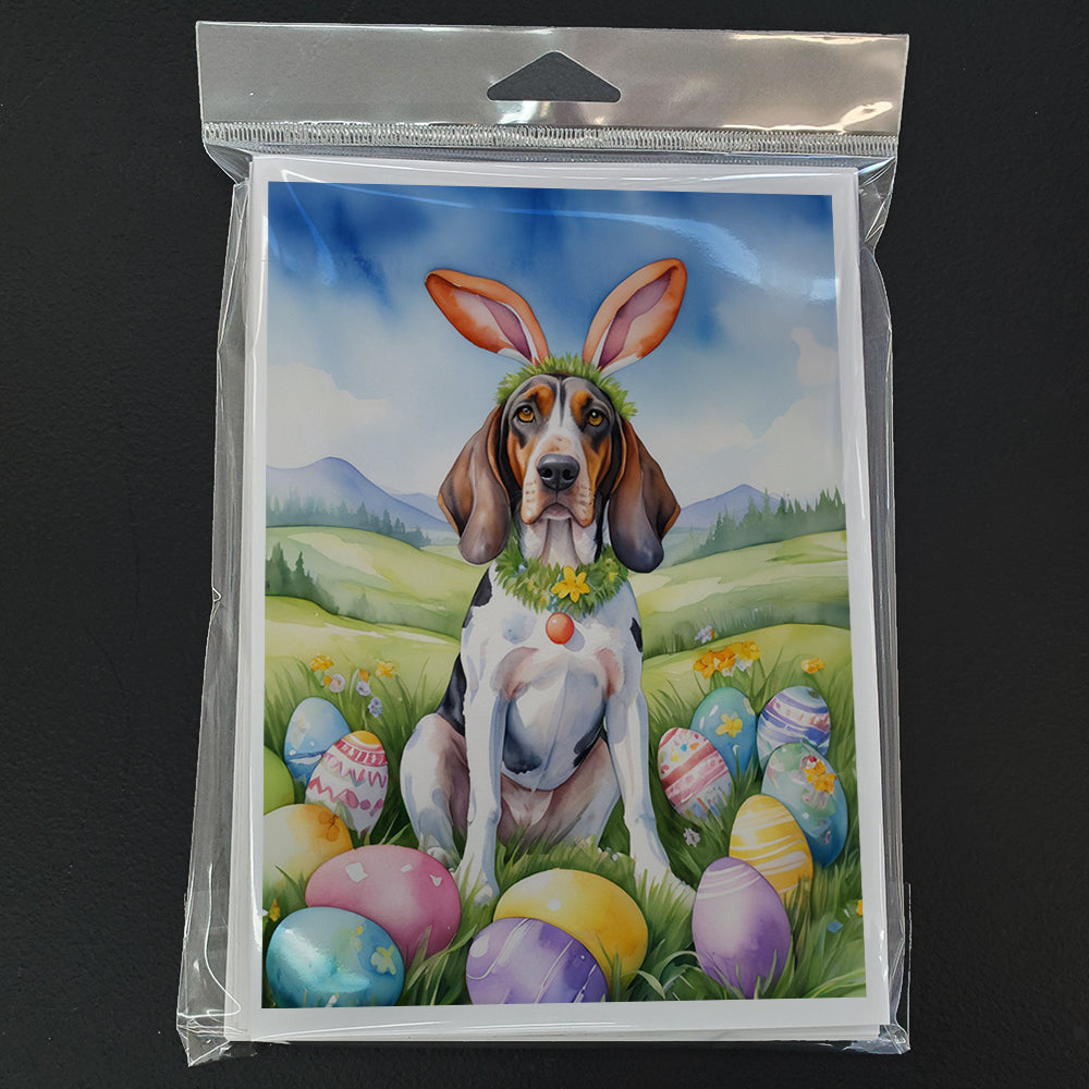 American English Coonhound Easter Egg Hunt Greeting Cards Pack of 8 Blank Cards with Envelopes Whimsical A7 Size 5x7