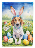 American Foxhound Easter Egg Hunt House Flag 28x40 Porch Sleeve Pole Decorative Outside Yard Banner Artwork Wall Hanging, Polyester