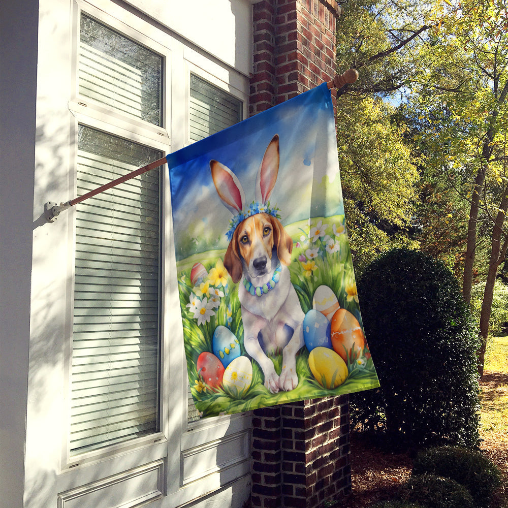 American Foxhound Easter Egg Hunt House Flag 28x40 Porch Sleeve Pole Decorative Outside Yard Banner Artwork Wall Hanging, Polyester