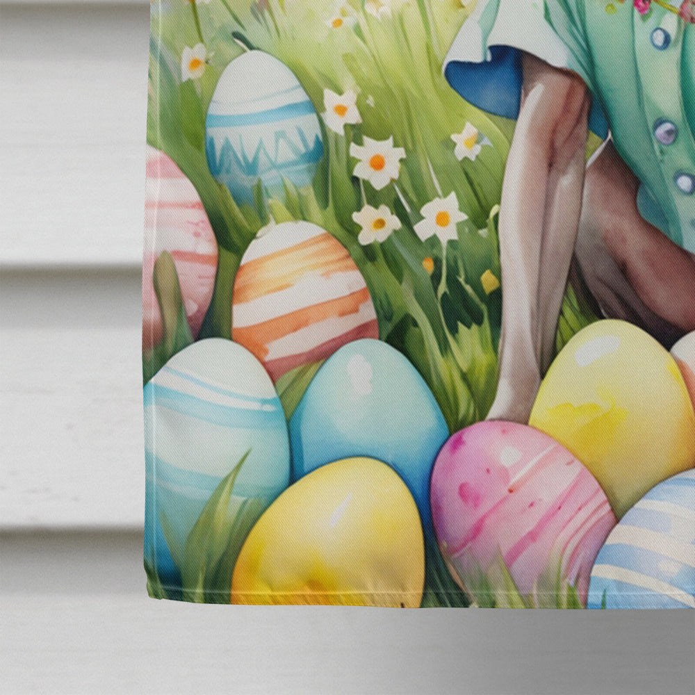 American Hairless Terrier Easter Egg Hunt House Flag 28x40 Porch Sleeve Pole Decorative Outside Yard Banner Artwork Wall Hanging, Polyester