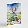 American Hairless Terrier Easter Egg Hunt Greeting Cards Pack of 8 Blank Cards with Envelopes Whimsical A7 Size 5x7
