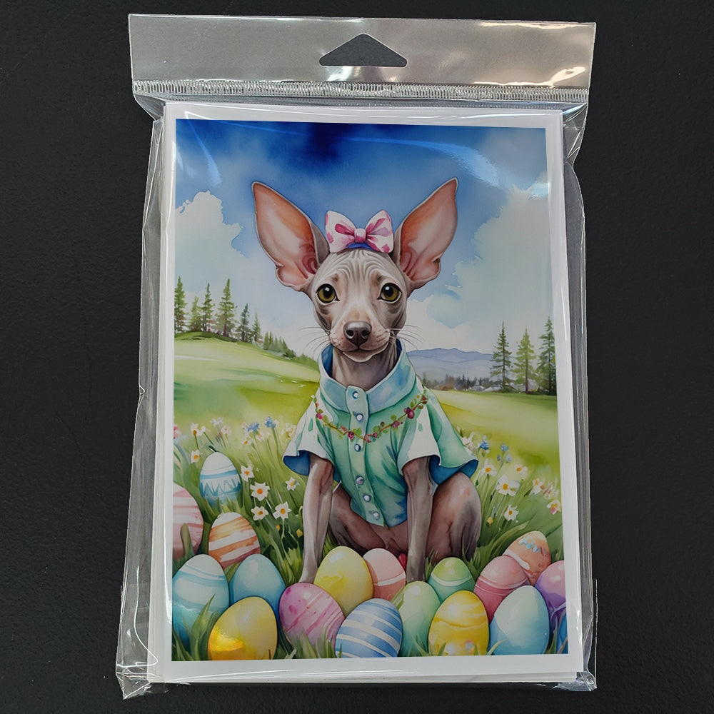 American Hairless Terrier Easter Egg Hunt Greeting Cards Pack of 8 Blank Cards with Envelopes Whimsical A7 Size 5x7