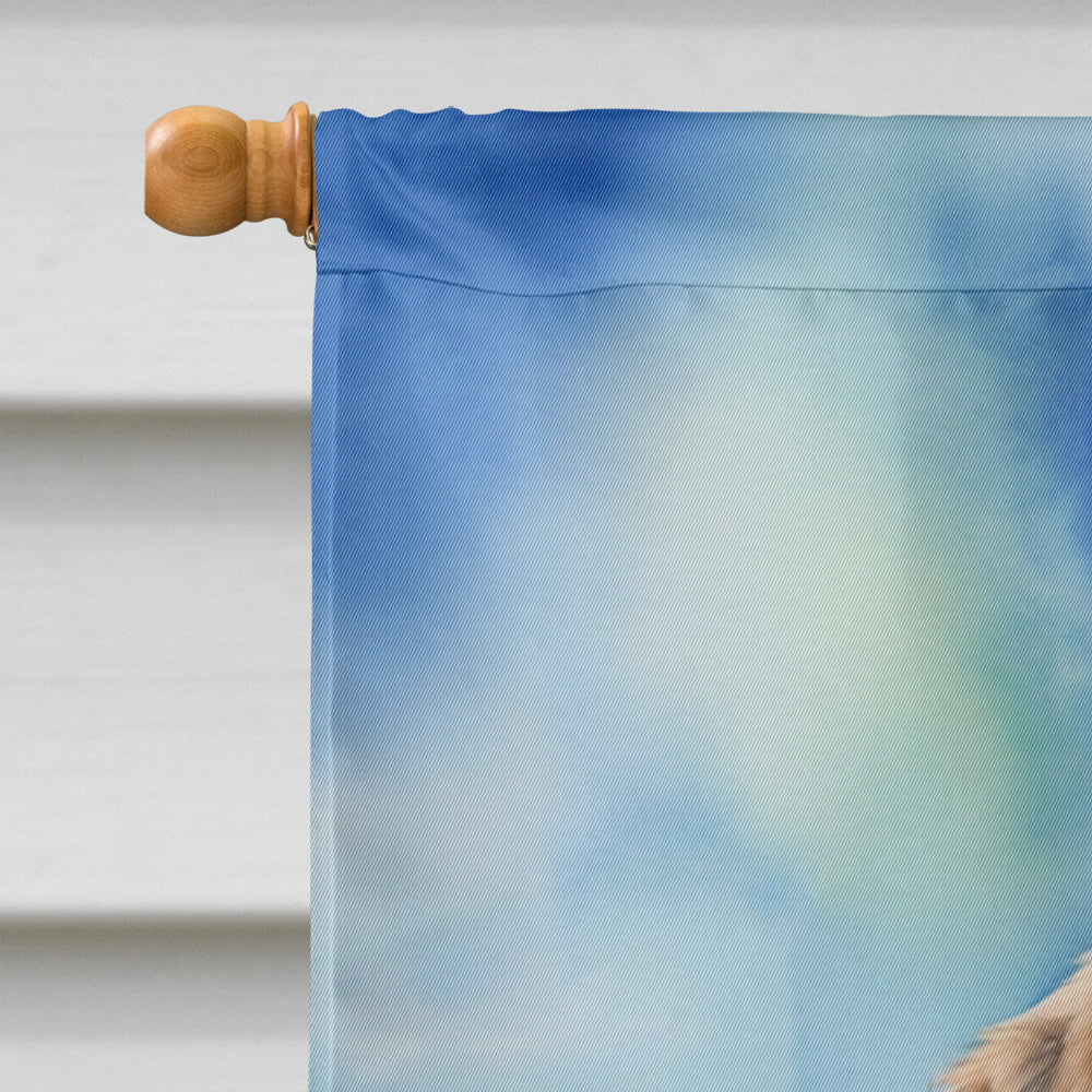 Anatolian Shepherd Dog Easter Egg Hunt House Flag 28x40 Porch Sleeve Pole Decorative Outside Yard Banner Artwork Wall Hanging, Polyester