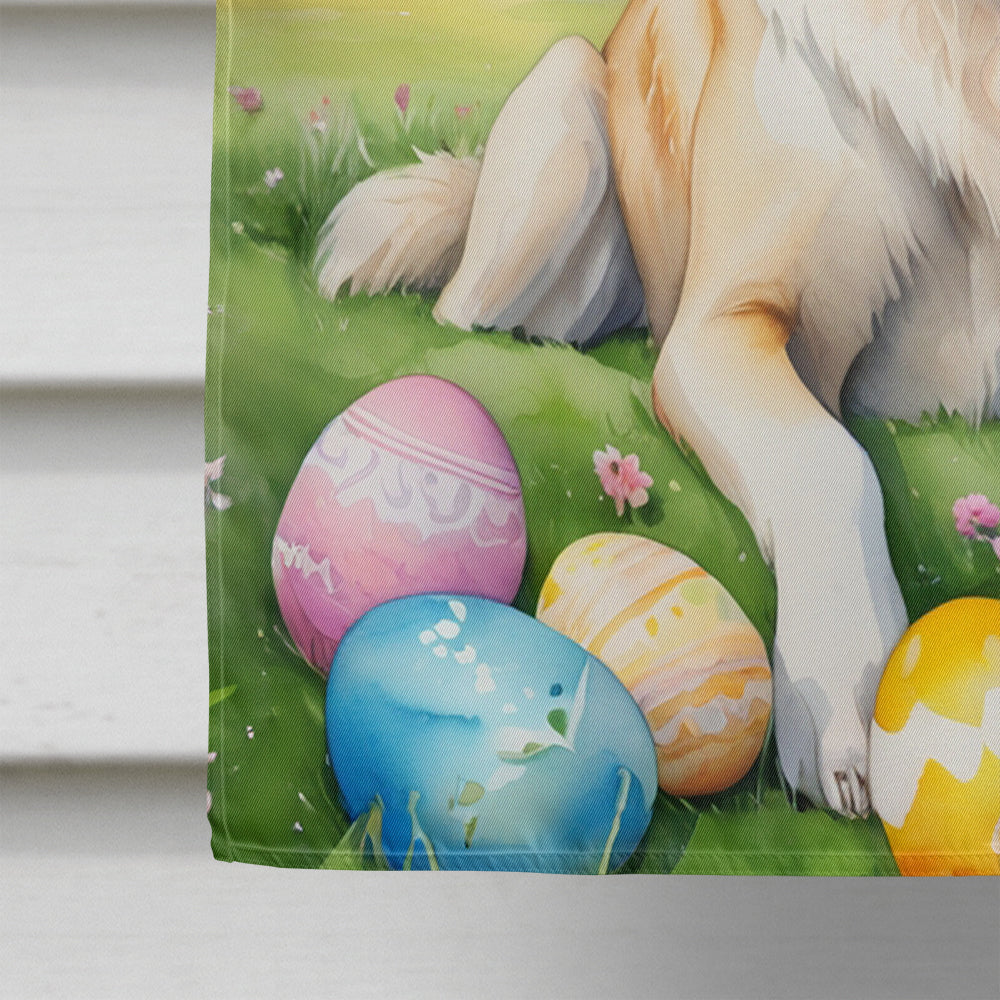 Anatolian Shepherd Dog Easter Egg Hunt House Flag 28x40 Porch Sleeve Pole Decorative Outside Yard Banner Artwork Wall Hanging, Polyester