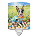 Australian Cattle Dog Easter Egg Hunt Ceramic Night Light Compact, UL-Certified, Ideal for Bedroom, Bathroom, Nursery, Hallway, Kitchen, 6x4x3, Multicolor