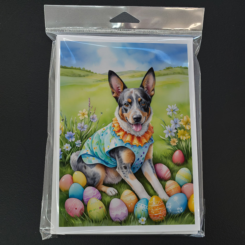 Australian Cattle Dog Easter Egg Hunt Greeting Cards Pack of 8 Blank Cards with Envelopes Whimsical A7 Size 5x7