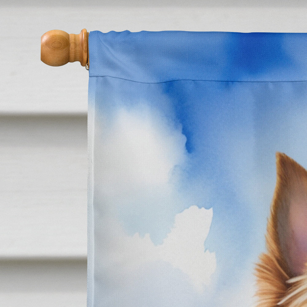 Australian Terrier Easter Egg Hunt House Flag 28x40 Porch Sleeve Pole Decorative Outside Yard Banner Artwork Wall Hanging, Polyester