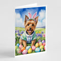 Australian Terrier Easter Egg Hunt Greeting Cards Pack of 8 Blank Cards with Envelopes Whimsical A7 Size 5x7
