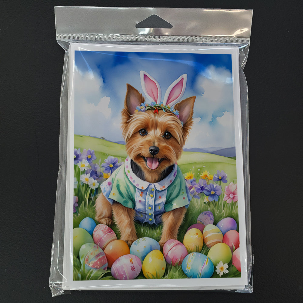 Australian Terrier Easter Egg Hunt Greeting Cards Pack of 8 Blank Cards with Envelopes Whimsical A7 Size 5x7