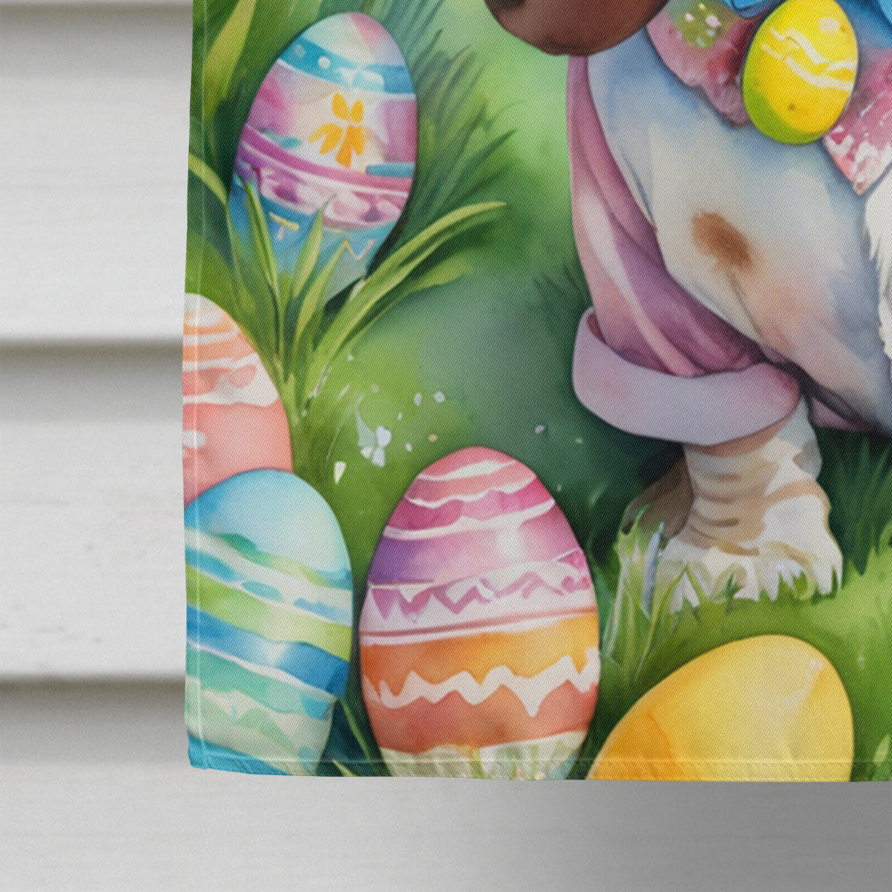 Basset Hound Easter Egg Hunt House Flag 28x40 Porch Sleeve Pole Decorative Outside Yard Banner Artwork Wall Hanging, Polyester