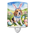 Beagle Easter Egg Hunt Ceramic Night Light Compact, UL-Certified, Ideal for Bedroom, Bathroom, Nursery, Hallway, Kitchen, 6x4x3, Multicolor