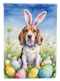 Beagle Easter Egg Hunt House Flag 28x40 Porch Sleeve Pole Decorative Outside Yard Banner Artwork Wall Hanging, Polyester