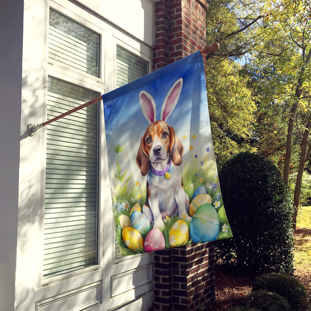 Beagle Easter Egg Hunt House Flag 28x40 Porch Sleeve Pole Decorative Outside Yard Banner Artwork Wall Hanging, Polyester