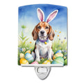 Beagle Easter Egg Hunt Ceramic Night Light Compact, UL-Certified, Ideal for Bedroom, Bathroom, Nursery, Hallway, Kitchen, 6x4x3, Multicolor