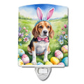 Beagle Easter Egg Hunt Ceramic Night Light Compact, UL-Certified, Ideal for Bedroom, Bathroom, Nursery, Hallway, Kitchen, 6x4x3, Multicolor