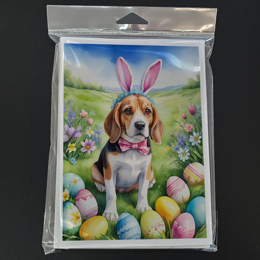 Beagle Easter Egg Hunt Greeting Cards Pack of 8 Blank Cards with Envelopes Whimsical A7 Size 5x7