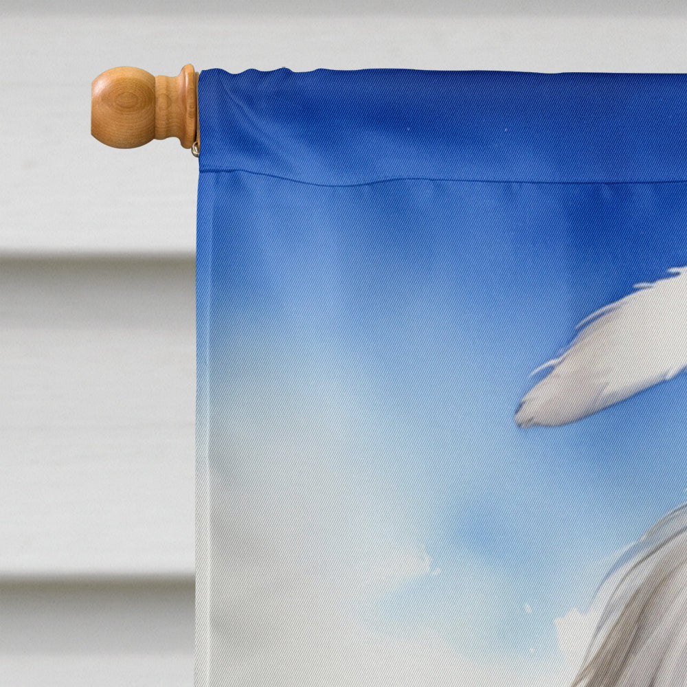 Bearded Collie Easter Egg Hunt House Flag 28x40 Porch Sleeve Pole Decorative Outside Yard Banner Artwork Wall Hanging, Polyester