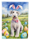 Bedlington Terrier Easter Egg Hunt House Flag 28x40 Porch Sleeve Pole Decorative Outside Yard Banner Artwork Wall Hanging, Polyester