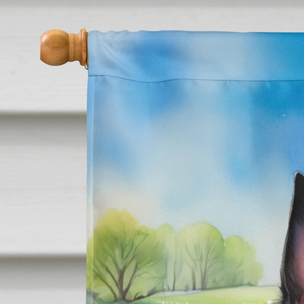 Belgian Sheepdog Easter Egg Hunt House Flag 28x40 Porch Sleeve Pole Decorative Outside Yard Banner Artwork Wall Hanging, Polyester