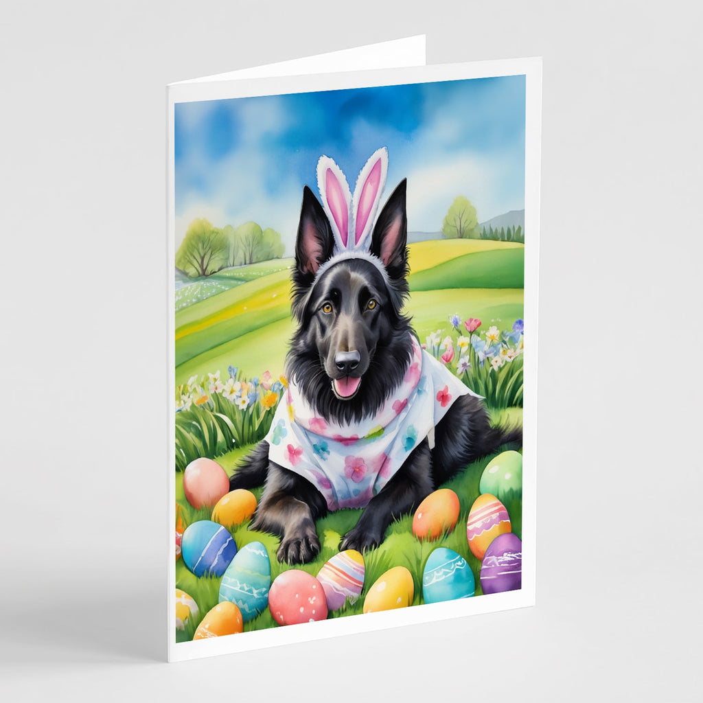 Belgian Sheepdog Easter Egg Hunt Greeting Cards Pack of 8 Blank Cards with Envelopes Whimsical A7 Size 5x7