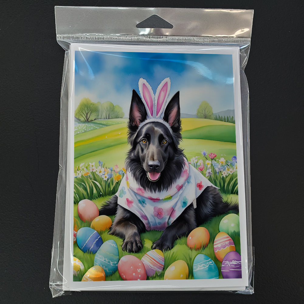 Belgian Sheepdog Easter Egg Hunt Greeting Cards Pack of 8 Blank Cards with Envelopes Whimsical A7 Size 5x7