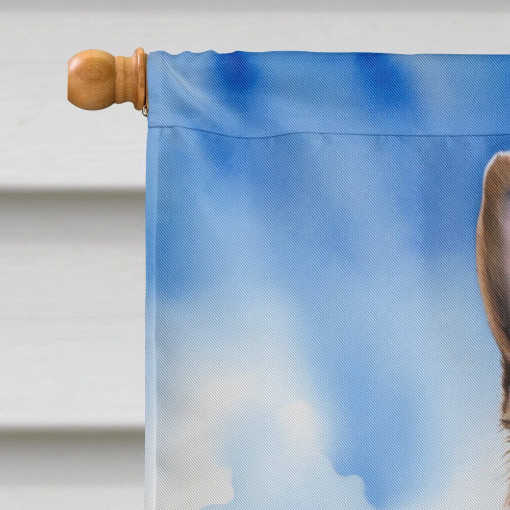 Belgian Tervuren Easter Egg Hunt House Flag 28x40 Porch Sleeve Pole Decorative Outside Yard Banner Artwork Wall Hanging, Polyester